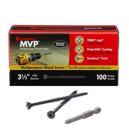 Emery Jensen wood screw, 3-1/2 inch, 100-pack of specialty screws for woodworking and construction projects.