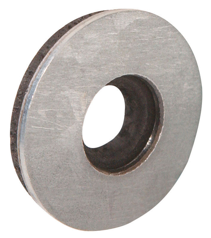 Emery Jensen Washr Bonded No.10 BX100 specialty washers stacked on a workbench, showing their metal construction and size.