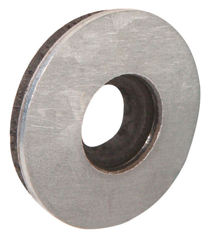 Emery Jensen Washr Bonded No.10 BX100 specialty washers stacked on a workbench, showing their metal construction and size.