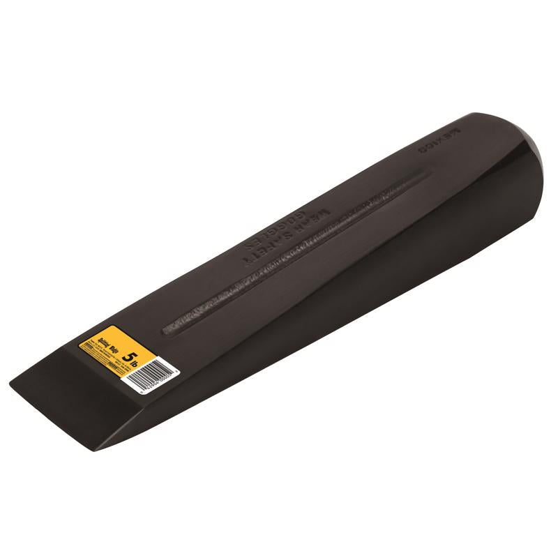 Square head 5-pound splitting wedge by Emery Jensen, designed for effective wood splitting and durable use.