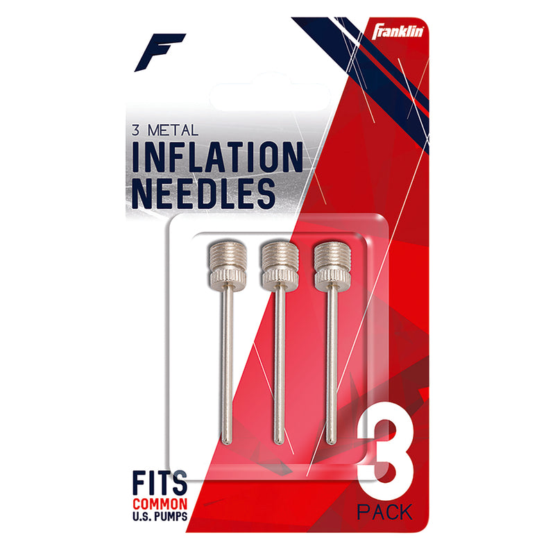 Set of three Emery Jensen inflating needles for sports accessories, suitable for inflating balls and inflatables.