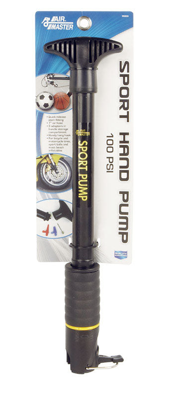 Pair of Emery Jensen hand pumps for sports accessories, 100 PSI capacity, portable and durable for inflating sports equipment.