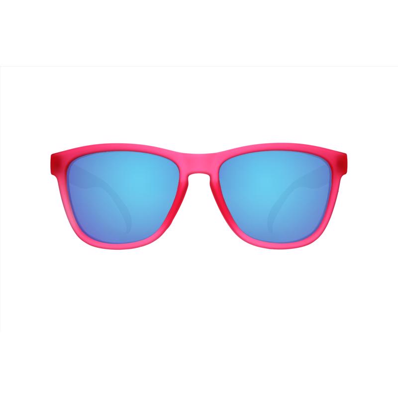Pink Emery Jensen sports sunglasses with sleek frames and tinted lenses, perfect for active outdoor wear.