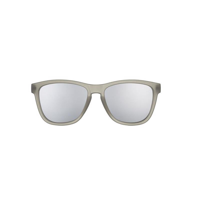 Emery Jensen SNGLS GNG sports sunglasses with gray lenses and sporty frame, designed for active outdoor use.