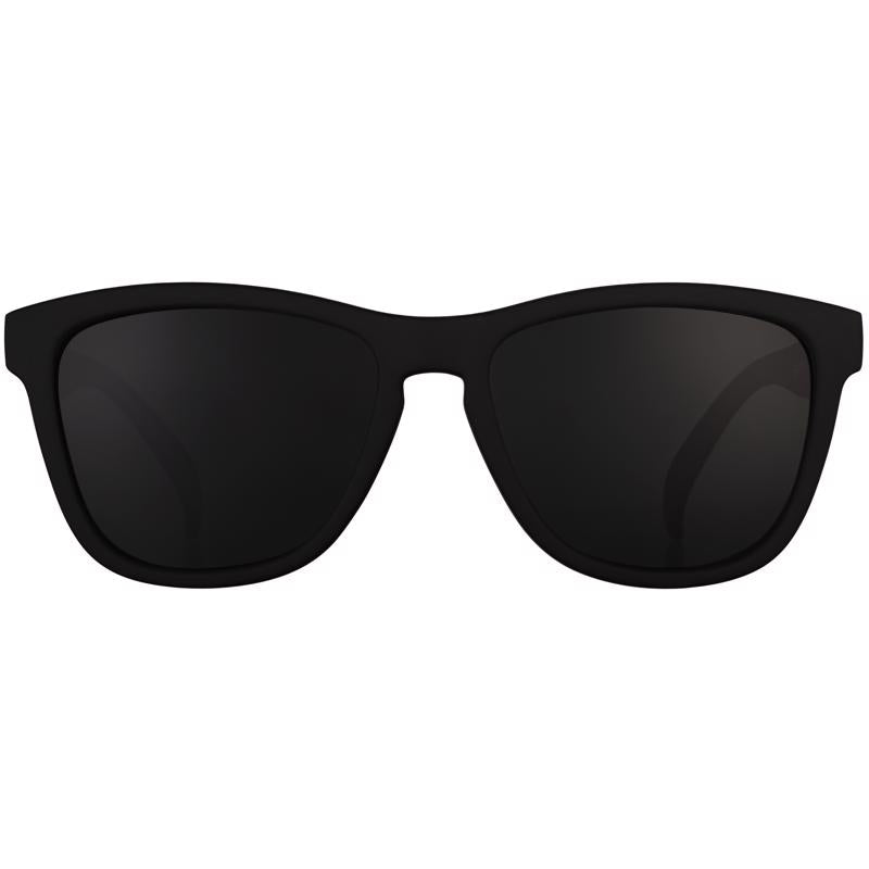 Emery Jensen SNGLS UNCRN CLMTY black sports sunglasses with sleek frame and tinted lenses, designed for active wear and sun protection.