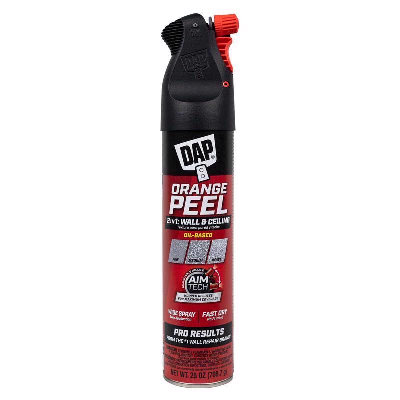 Emery Jensen orange spray texture in a 25oz aerosol can, used for adding textured finish to walls and ceilings.