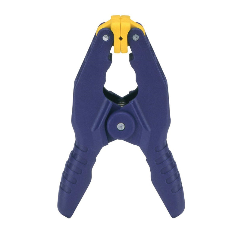 Emery Jensen 1-inch plastic spring clamp for securing lightweight materials, featuring a sturdy grip and durable construction.
