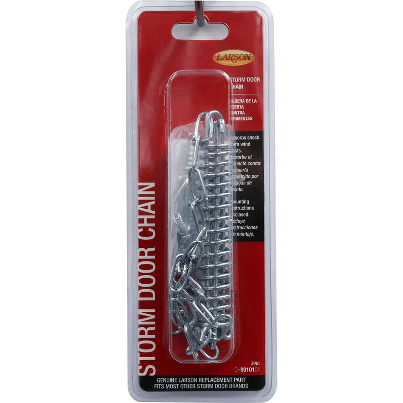 Emery Jensen storm door spring with chain, durable metal component for secure door operation and smooth opening.