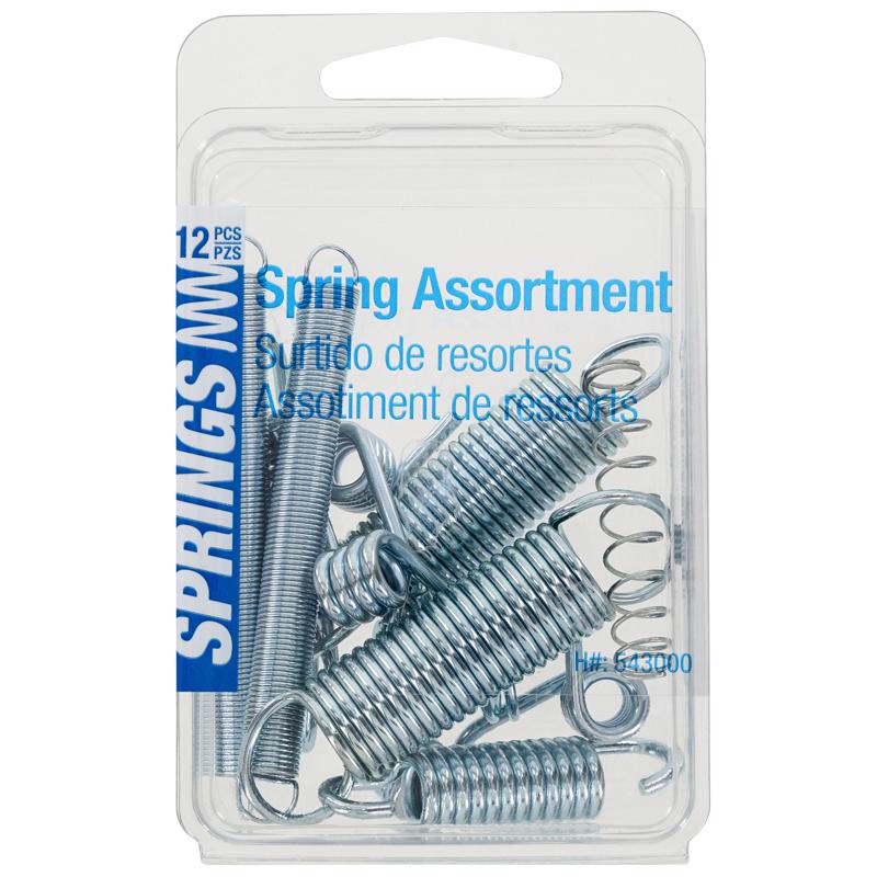 Set of 10 Emery Jensen springs, extension and compression spring assortment, displayed in a clear image showing various spring types.