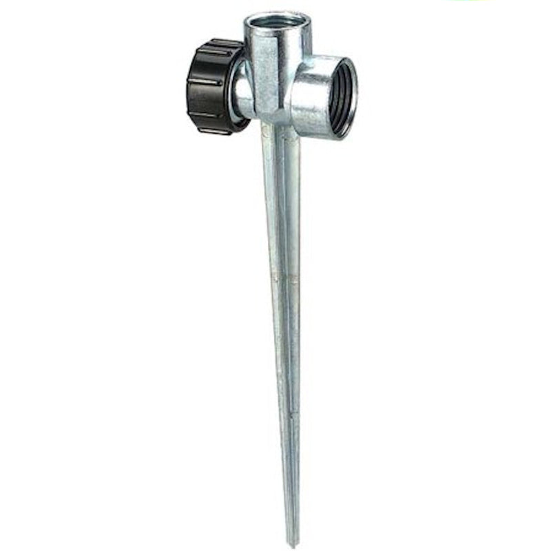 Emery Jensen zinc sprinkler base, 1/2 inch diameter, durable metal construction for garden irrigation systems.