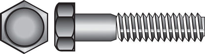 Emery Jensen Grade 2 stainless steel 1/2-inch hex bolt, showing the smooth hex head and threaded shaft for secure fastening.