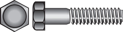 Emery Jensen Grade 2 stainless steel hex bolt, 1/2 inch diameter and 2-1/2 inch length, with hex head for fastening applications.