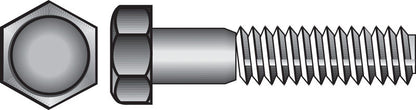 Emery Jensen stainless steel Grade 2 hex bolt, 1/2 inch size, showing the shiny metallic finish and hex head design.