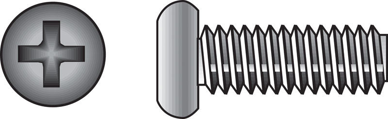 Emery Jensen stainless steel machine screw, 1/4-20x1 inch, with a Phillips head and durable threaded design.