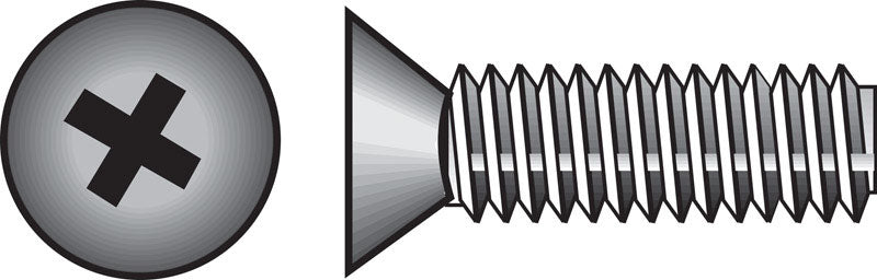Emery Jensen stainless steel Phillips flat head machine screw, 1/4 inch diameter, 1.25 inch length, pack of 100.