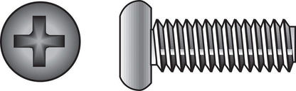 Stainless steel machine screw by Emery Jensen, 10-32x1.5 inches, with Phillips head for industrial fastening applications.