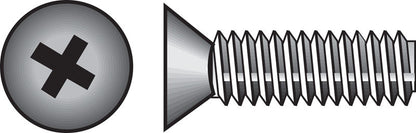 Stainless steel machine screw by Emery Jensen, FH10-24x1/2 inch size, showing a close-up of the threaded screw with a hex head.