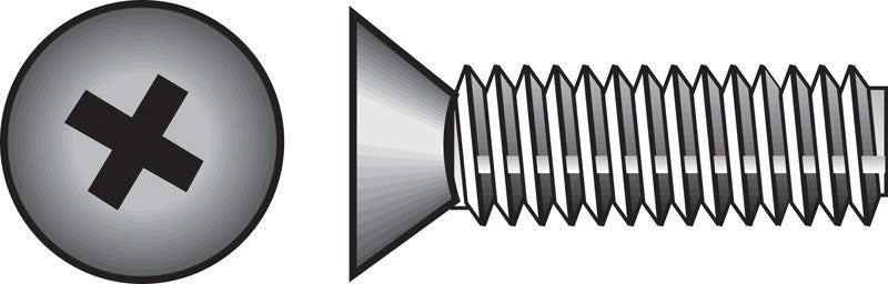 Stainless steel machine screw by Emery Jensen, 1/4-20 x 2.5 inches, with a Phillips head for fastening applications.