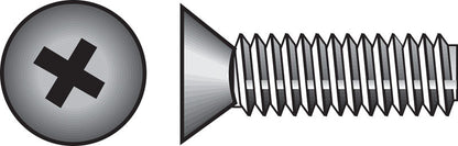 Stainless steel machine screw by Emery Jensen with 1/4-20 x 2-inch size, showing the threaded head and shiny finish