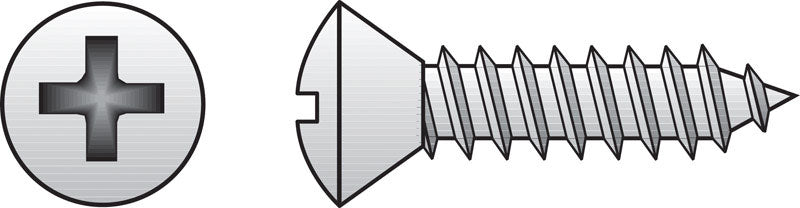 Emery Jensen stainless steel sheet metal screws, PH drive, 6x1 inch, box of 100 for metal fastening and construction projects.