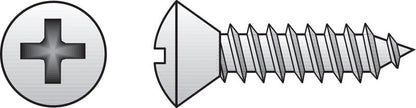 Emery Jensen stainless steel sheet metal screws, 8x1 inch, box of 100, with Phillips drive and Phillips head for metal fastening.