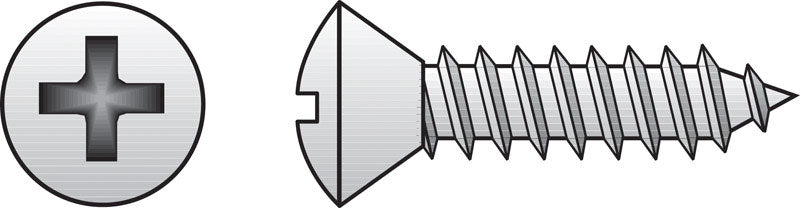 Emery Jensen SS sheet metal screw, 8x2 inches, Phillips head, box of 100 stainless steel fasteners for metal applications
