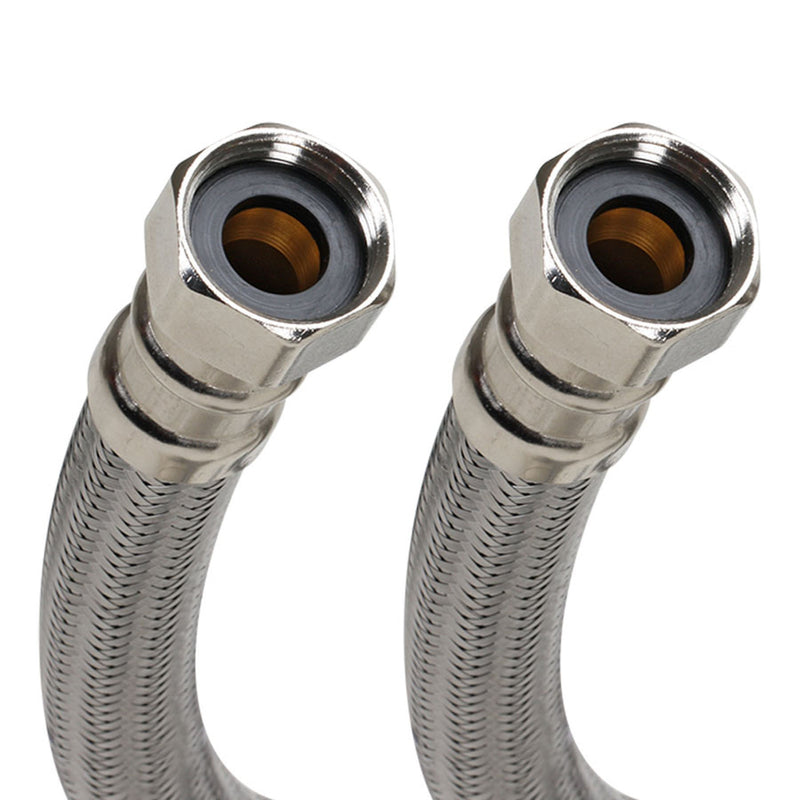 Emery Jensen 24-inch stainless steel braided WATR HEATR connector, durable plumbing fitting with braided steel exterior.