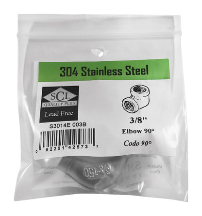 FEMALE ELBOW 90 3/8" SS