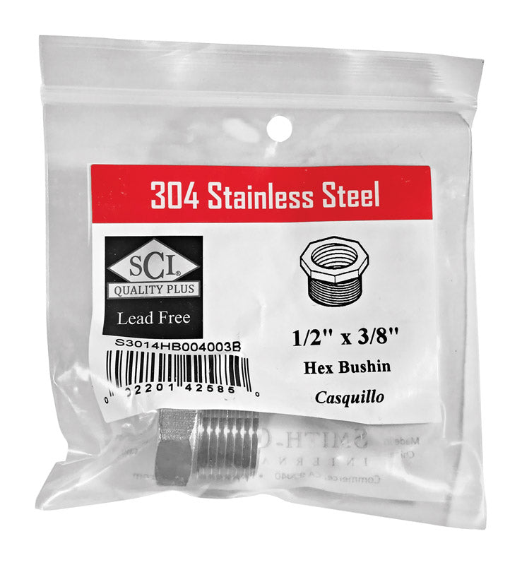 HEX BUSHING 1/2X3/8" SS