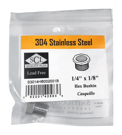 HEX BUSHING 1/4X1/8" SS