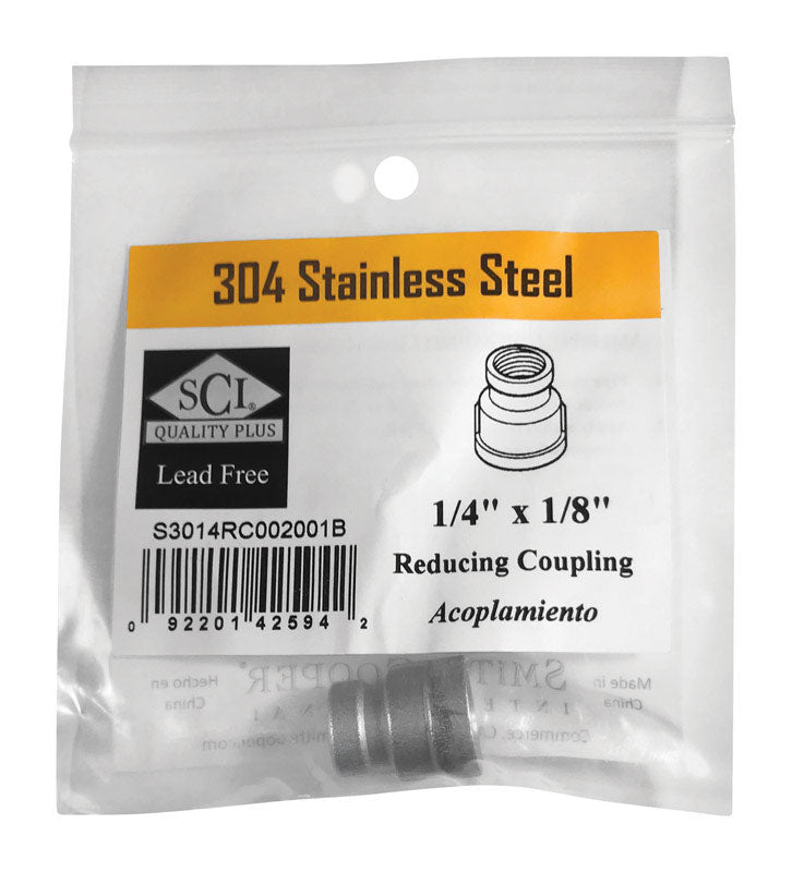 Emery Jensen stainless steel fittings RDC Coupl 1/4x1/8 inch for plumbing, durable and corrosion-resistant.