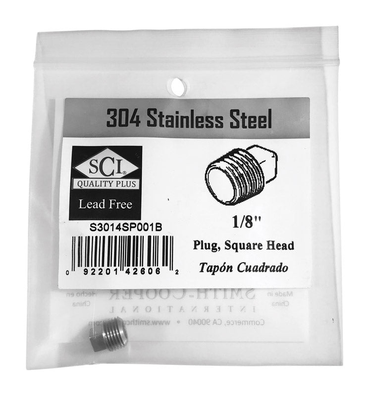 SQ HEAD PLUG 1/8" SS