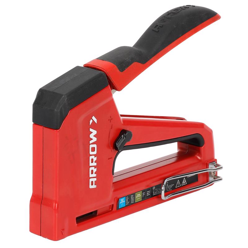 Emery Jensen 18G staple gun and nailer, handheld hammer tacker for upholstery, fastening, and craft projects.