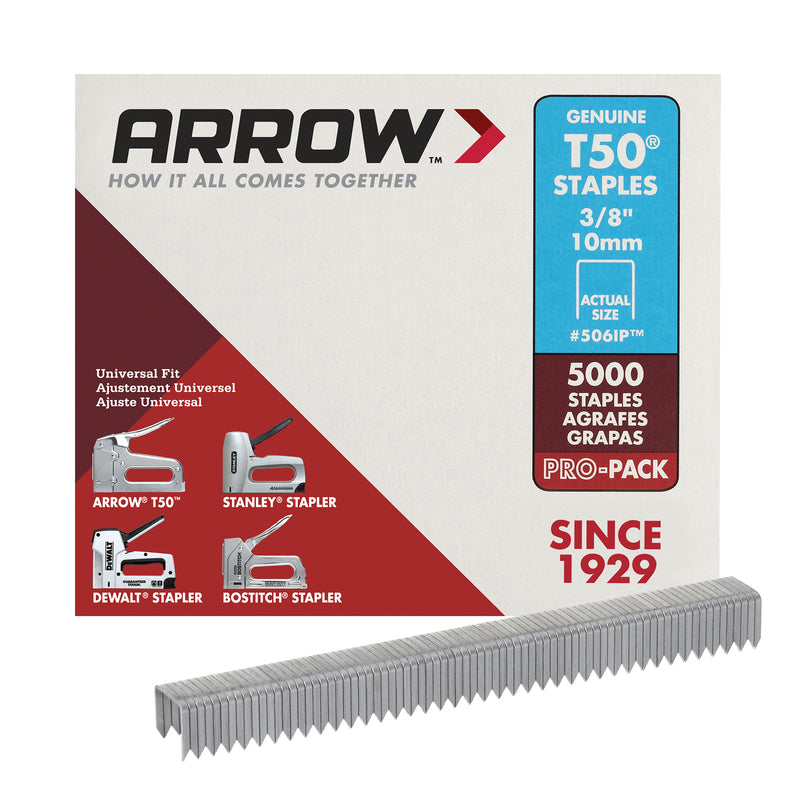 Emery Jensen T50 staples, 3/8 inch size, pack of 5000, suitable for heavy-duty stapling tasks