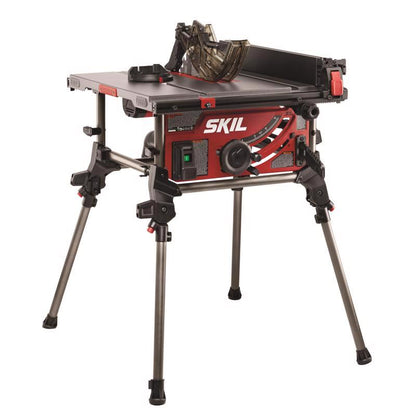 Emery Jensen stationary table saw with 4600 RPM, 15A motor, and sturdy design for precise woodworking.