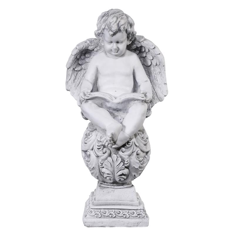 Emery Jensen Baby Cupid 24-inch statuatory statue featuring a cherubic figure with wings and a gentle expression.