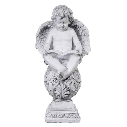 Emery Jensen Baby Cupid 24-inch statuatory statue featuring a cherubic figure with wings and a gentle expression.