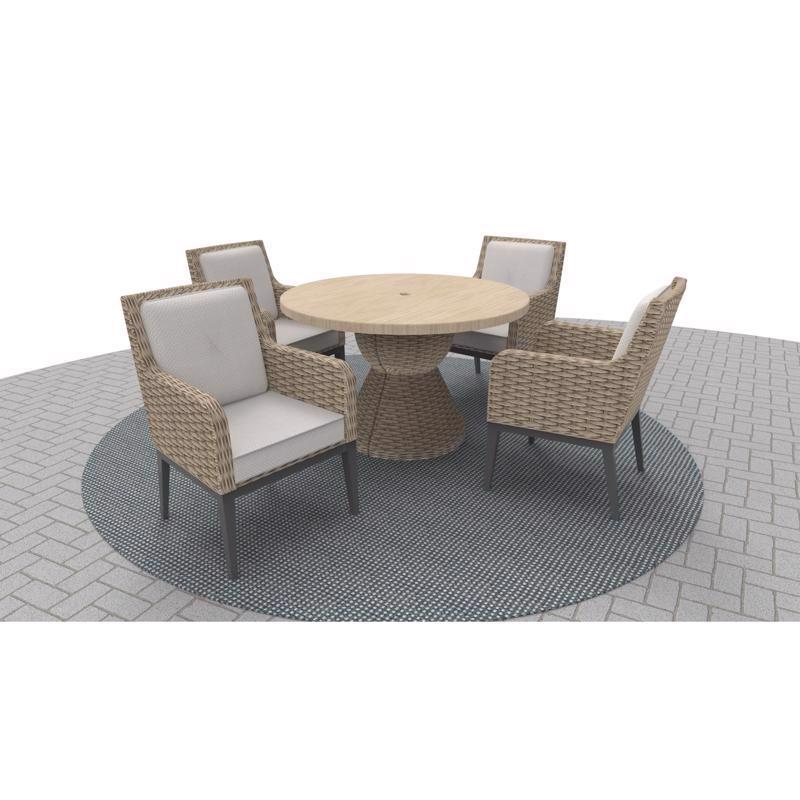 Emery Jensen 5-piece steel dining set with table and four chairs, modern design for kitchen or dining room use