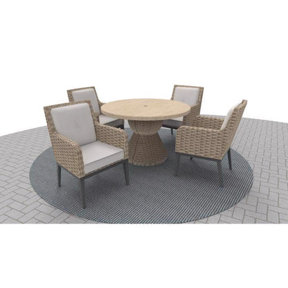 Emery Jensen 5-piece steel dining set with table and four chairs, modern design for kitchen or dining room use