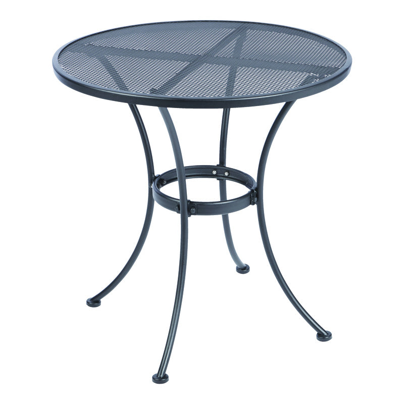 Emery Jensen Winston 28-inch steel bistro table from the steel dining sets collection, with a sleek round top and metal frame.
