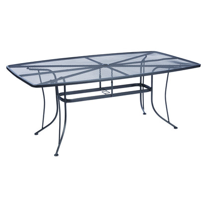 Emery Jensen Winston 70-inch steel dining table with a sleek, modern design and sturdy metal legs for contemporary dining spaces.