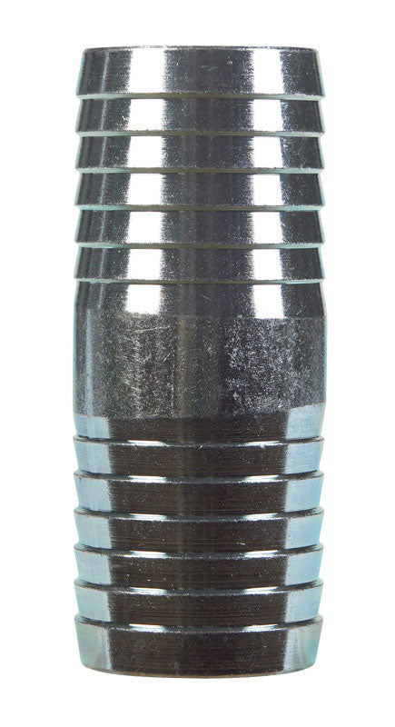 Steel insert fittings for couples galv 1-inch box and barb connection by Emery Jensen, showing the fitting's threaded end and connection points.