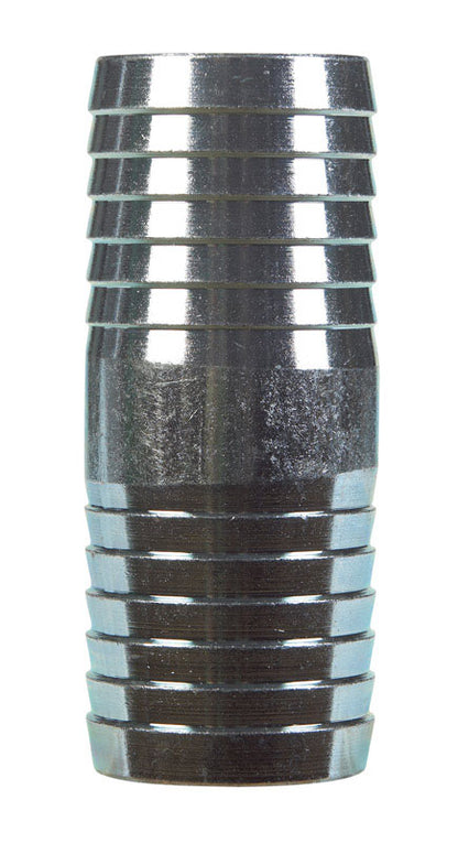 Emery Jensen steel insert fitting for couples Galv 3/4 inch barb fitting, used in plumbing or irrigation systems