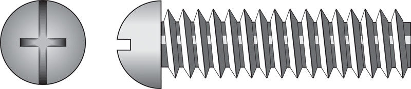Steel machine screw by Emery Jensen, 1/4-20x1 inch size, shown in a close-up image highlighting the threaded steel construction.