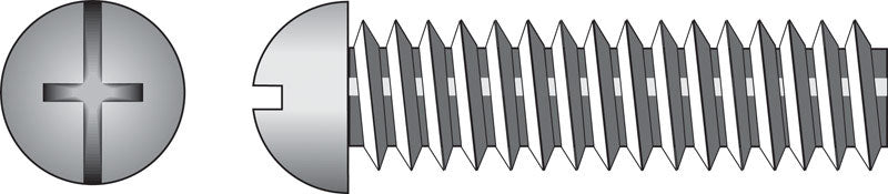 Steel machine screw by Emery Jensen, 1/4-20 x 3/4 inches, showing a close-up of the threaded steel screw.