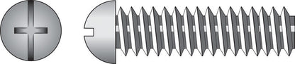 Emery Jensen steel machine screw, 8-32x1/4 inch, with threaded zinc coating for durable fastening.