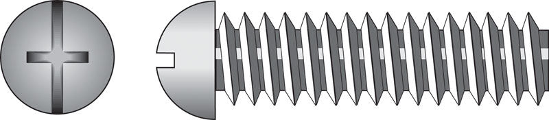 Steel machine screw by Emery Jensen, model CH RD MS Z1/4-20X2, featuring a durable steel construction and precise threading.