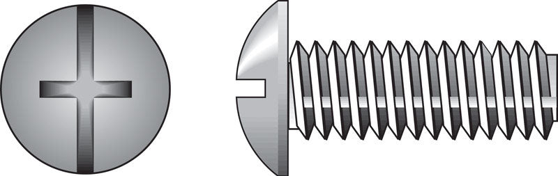 Emery Jensen steel machine screw combo 1/4-20x1 with a shiny metal finish and threaded body for fastening applications