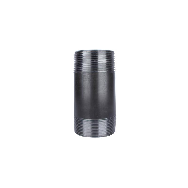 Black steel nipples from Emery Jensen, 1.5"x3" size, designed for plumbing or industrial applications, shown in the image.