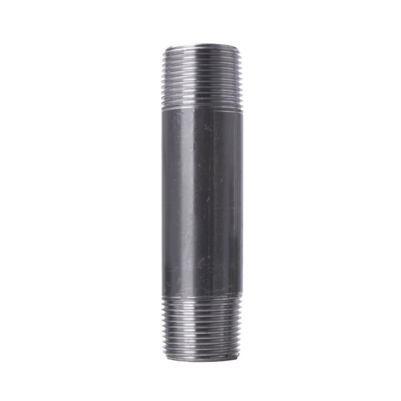 Black steel nipples, 2x5 inches, from Emery Jensen, with a 12-inch length and LE design, shown in the product image.